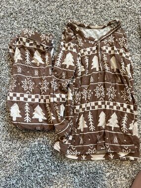 Forever French brown Christmas pajama set